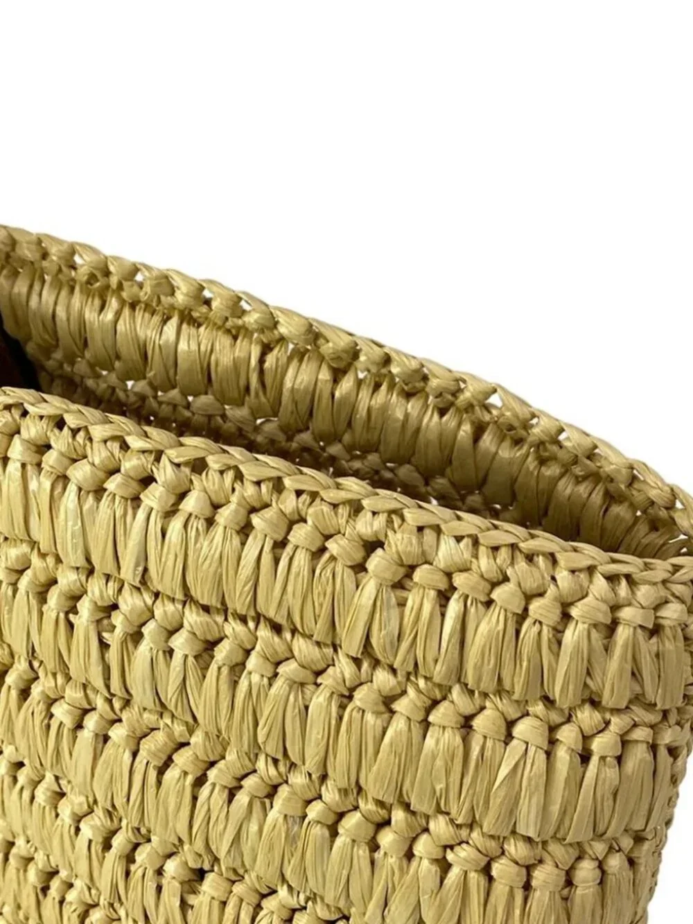 GUCCI Gucci Lido 836506 Beige Brown Raffia Leather Tote Bag